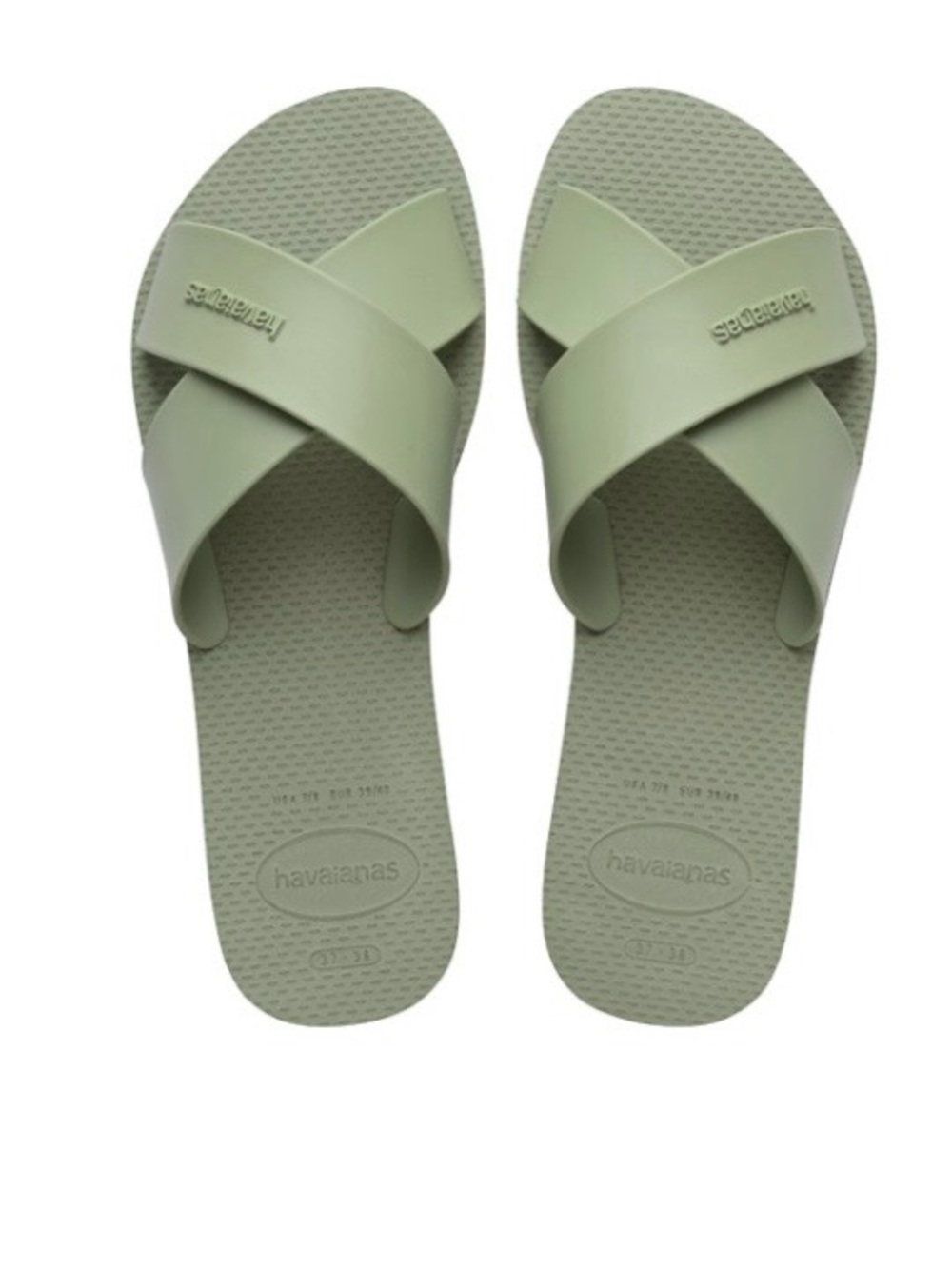 Havaianas Women’s Mint Green Crossover Slide Sandals